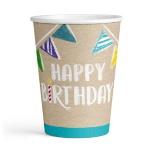 Čaše papirnate, Happy Birthday, 8kom