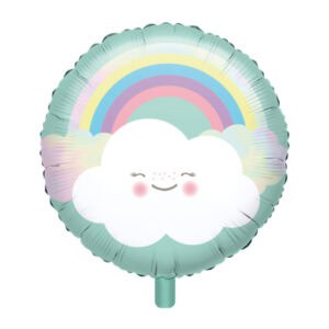 Folija balon okrugli Rainbow & Cloud 43cm