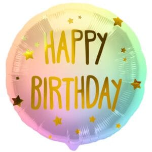 Folija balon 45 cm Happy Birthday Stars-šareni