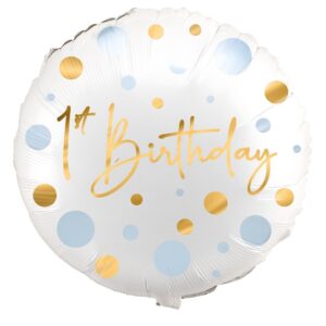 Folija balon, 45cm, 1ST BIRTHDAY, plavi
