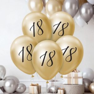 Lateks Baloni 18.rođ kromirani zlatni, 5 kom