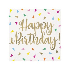 Salvete konfete trokutići HAPPY BIRTHDAY, 16kom