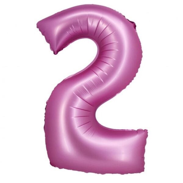 Srednji folija balon Broj 2 Rozi mat - Baloni Pleter - Party shop