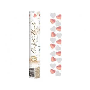 Top konfeta srca rose-gold/bijela 30cm