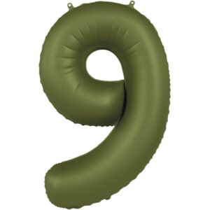 Veliki folija balon Broj 9-Olive Green