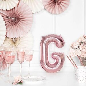 Folija balon Slovo "G", 35cm, ROSEGOLD.