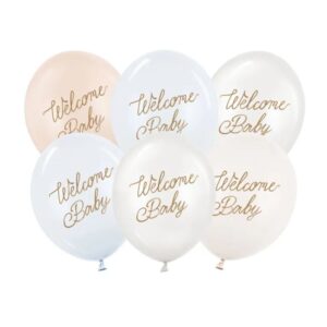 Balon tisak Welcome baby - plavo 6kom