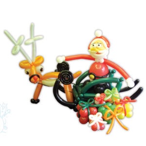 Djed Božićnjak i Rudolf od balona