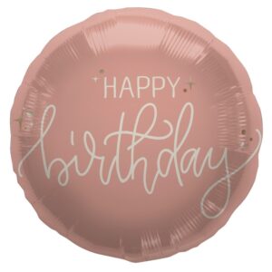Folija balon 45cm HBD Creme Rose