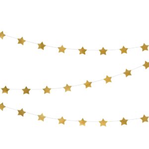 Girlanda zvjezdice, zlatna, 3.6m