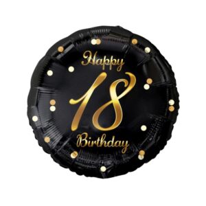 Folija balon Happy 18 Birthday gold, 43cm