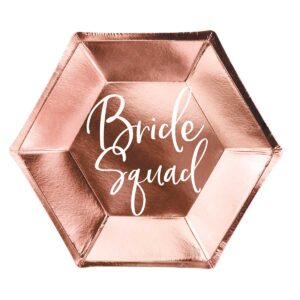 Papirnati tanjuri Bride squad, rose gold, 23cm 6 kom
