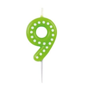 Svjećica rođendanska broj 9 Dots & Stripes