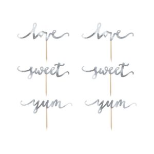 Ukras za tortu Love, srebrna, 13cm