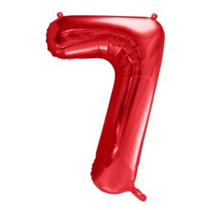 Veliki folija balon broj 7 - Crveni, 80 cm