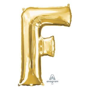 Veliki folija balon slovo "F" Zlatno, 80 cm
