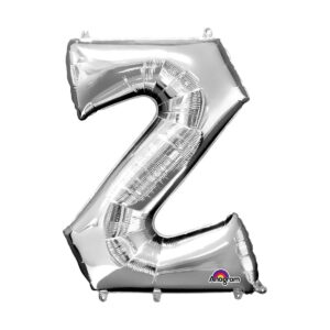 Veliki folija balon slovo "Z" Srebrno, 80 cm