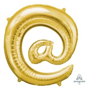 Veliki folija balon  Symbol "@" Zlatno, 80 cm