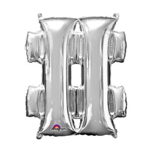 Veliki folija balon  Symbol "#" Srebrno, 80 cm