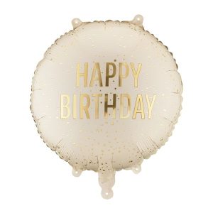 Folija balon Happy Birthday Bež, 35cm