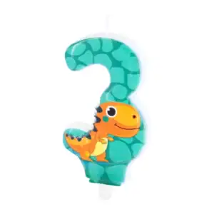 svjećica za tortu dinosauri broj 3
