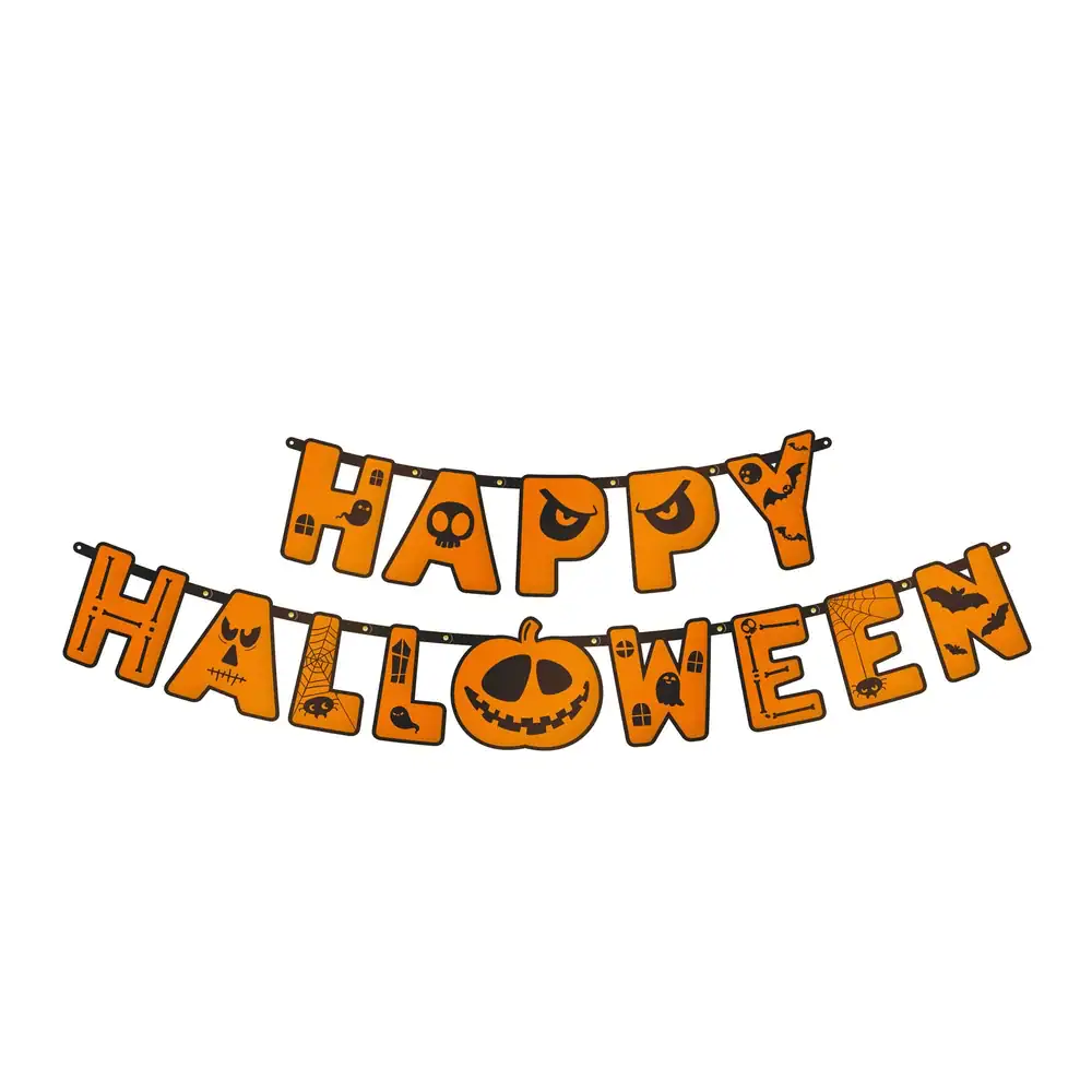 Baner Happy Halloween s bundevom narančasti 185 cm