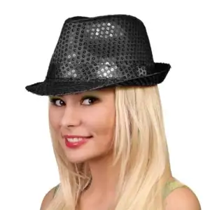 Šešir sa šljokicama, crni